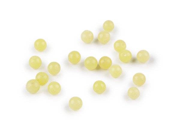 Jadeit citronový syntetický, minerální korálky Ø6 mm