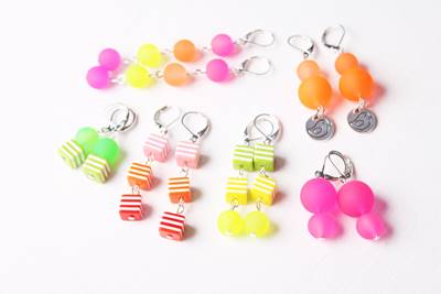 Ketlované neonové náušnice a náhrdelník - 7